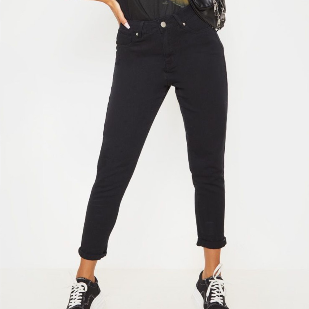 Basic black mom jeans